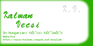 kalman vecsi business card